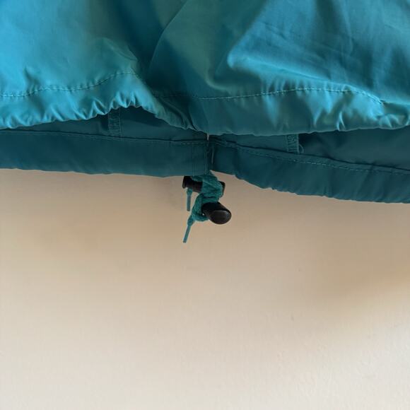 VTG Eddie Bauer Mens L Teal Green Zip Up Hooded Windbreaker Jacket 80's Pockets - Picture 5 of 14